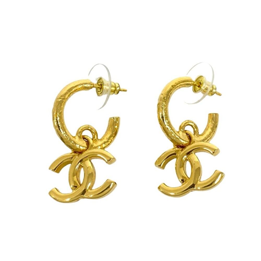 CHANEL Coco Mark GP Earrings, Gold Jewelry, 00531
